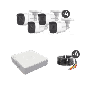 (MICRÓFONO Integrado) Kit TurboHD 1080p Lite / DVR 4 canales / Audio por Coaxitron / 4 Cámaras Bala de Metal con Micrófono Integrado (MICRÓFONO Integrado) Kit TurboHD 1080p Lite / DVR 4 canales / Audio por Coaxitron / 4 Cámaras Bala de Metal con Micrófono Integrado