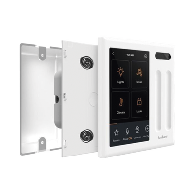 Control touch desde su pantalla en pared, compatible con 2 cargas para controlar iluminación.