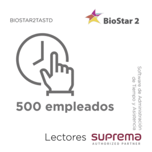 Software de Administración de Tiempo y Asistencia para 500 empleados, para Lectores SUPREMA Software de Administración de Tiempo y Asistencia para 500 empleados, para Lectores SUPREMA