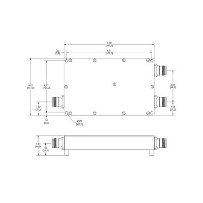DIPLEXOR 617-960/1695-2700MHz 250W -161dBc N-type IP67 . DIPLEXOR 617-960/1695-2700MHz 250W -161dBc N-type IP67 .