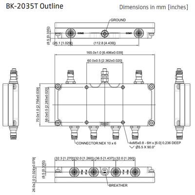 DIPLEXOR Dual 1695-2200/ 2496-2690 MHz, 50W, -155dBc, IP67, NEX10®