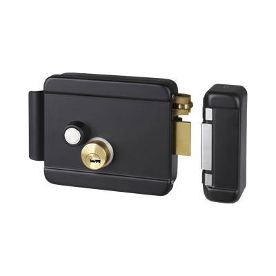 Cerradura Eléctrica con Botón de Salida / Incluye Llave / Exterior / Derecha / Color Negro