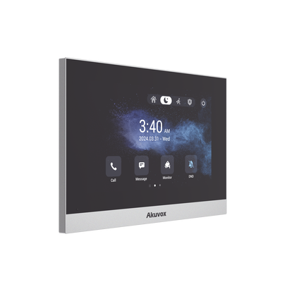 Monitor ANDROID / Soporta APP Android / Pantalla Touch Screen LCD 7" / WiFi / Punto WIFI / Bluetooth / PoE / SIP / 8 Entradas de Alarma / 1 Salida de Relé / Comunicación con App de Familiares / Administración 100 % en la Nube