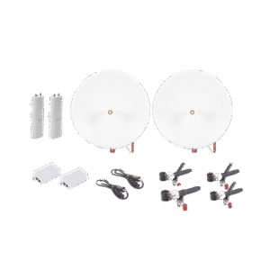Kit completo de radio C5C con Antena TXP4865D34DP de 34 dBi, Frecuencia (4.9-6.5 GHz), para hasta 65 km, PoE, cable de alimentación y Jumpers Incluidos