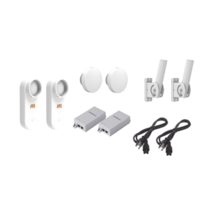 Kit de 2 radios C5X con 2 antenas de (12 dBi), rango de frecuencia extendida (4.9 a 6.4 GHz), incluye inyector POE, cable de alimentación y 2 FLEXIMOUNT-XL para alineación, distancia de hasta 3 km