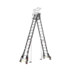 Escalera de Fibra de Vidrio con Jaula de 8'-14' (2.44 - 4.27 m). Con Ajuste en Ruedas (RATCHET™ Leveler) (SKU:18515-817).