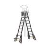 Escalera de Fibra de Vidrio con Jaula de 8'-14' (2.44 - 4.27 m). Con Ajuste en Ruedas (RATCHET™ Leveler) (SKU:18515-817).