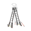 Escalera de Fibra de Vidrio con Jaula de 8'-14' (2.44 - 4.27 m). Con Ajuste en Ruedas (RATCHET™ Leveler) (SKU:18515-817).
