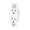 Tomacorriente receptáculo convencional 120V, 15A, color blanco.