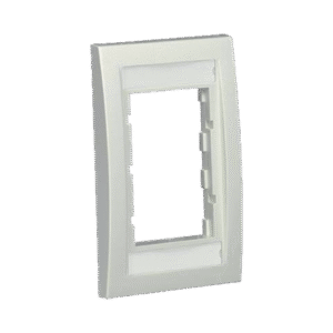 Marco de Placa Frontal Ejecutiva, Para dos Insertos de 1/2 o tres Insertos de 1/3, Color Blanco Mate Marco de Placa Frontal Ejecutiva, Para dos Insertos de 1/2 o tres Insertos de 1/3, Color Blanco Mate