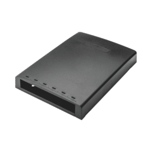 Caja de Montaje en Superficie, Con Accesorio para Resguardo de Fibra Óptica, Para 6 Módulos Mini-Com, Color Negro Caja de Montaje en Superficie, Con Accesorio para Resguardo de Fibra Óptica, Para 6 Módulos Mini-Com, Color Negro