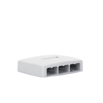 Caja de Montaje en Superficie, Para 6 Módulos Mini-Com, Color Blanco Caja de Montaje en Superficie, Para 6 Módulos Mini-Com, Color Blanco