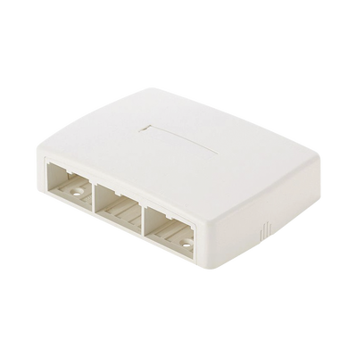Caja de Montaje en Superficie, Para 6 Módulos Mini-Com, Color Blanco Caja de Montaje en Superficie, Para 6 Módulos Mini-Com, Color Blanco
