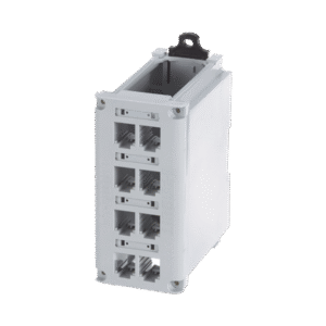 Panel de Parcheo Modular para Cobre, Blindado, de Instalación en Riel DIN Estándar de 35mm, 8 Puertos Mini-Com, Color Gris Panel de Parcheo Modular para Cobre, Blindado, de Instalación en Riel DIN Estándar de 35mm, 8 Puertos Mini-Com, Color Gris