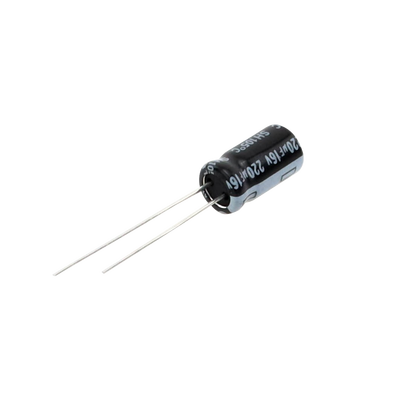 Capacitor Electrolítico en Aluminio, Radial de 220 µFd, 16 Vcc, 105 °C, 6.3 x 11 mm. Capacitor Electrolítico en Aluminio, Radial de 220 µFd, 16 Vcc, 105 °C, 6.3 x 11 mm.