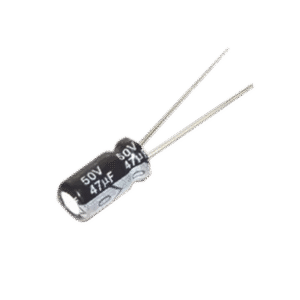 Capacitor Electrolítico de Aluminio, Radial de 47 µFd, 50 Vcc, 105 °C, 6.3 x 11 mm.