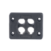 Pasacables de 4 Orificios de Marco Rectangular de 1.81" X 1.42", IP54, para Cables Terminados, color Negro