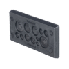 Pasacables Rectangular de Membrana, IP66, 3.39" x 1.42", 12 orificios, para Cables no Terminados. Color Negro