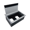 Caja universal vacía de 2 módulos para instalación en escritorio (voz, datos, vídeo, contactos eléctricos), (No incluye accesorios)