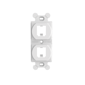 Marco de Módulo Dúplex, Para Placas Frontales Estándar NEMA 106, Acepta 2 Módulos Mini-Com, Color Blanco Marco de Módulo Dúplex, Para Placas Frontales Estándar NEMA 106, Acepta 2 Módulos Mini-Com, Color Blanco