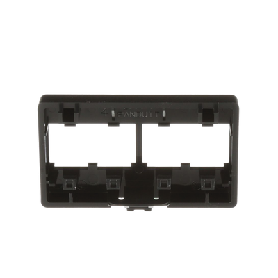 Placa de Mobiliario Modular Estándar, Salidas Para 4 Puertos Mini-Com, Color Negro