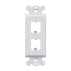 Marco de Módulo Dúplex, Para Placas Frontales Estándar GFCI, Acepta 2 Módulos Mini-Com, Color Blanco
