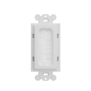Placa de Pared Pasacables Tipo Cepillo, Estándar GFCI, Material ABS, Color Blanco