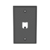 Placa de Pared Vertical Clásica, Salida Para 1 Puerto Mini-Com, Color Negro