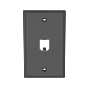 Placa de Pared Vertical Clásica, Salida Para 1 Puerto Mini-Com, Color Negro