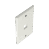 Placa de Pared Vertical Clásica, Salida Para 1 Puerto Mini-Com, Color Blanco Mate