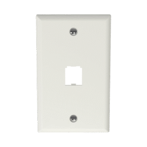 Placa de Pared Vertical Clásica, Salida Para 1 Puerto Mini-Com, Color Blanco Mate