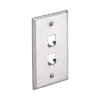 Placa de Pared Vertical, de Acero Inoxidable, Salida Para 2 Puertos Mini-Com Placa de Pared Vertical, de Acero Inoxidable, Salida Para 2 Puertos Mini-Com