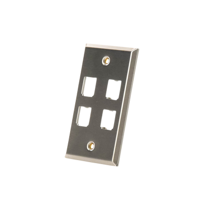 Placa de Pared Vertical, de Acero Inoxidable, Salida Para 4 Puertos Mini-Com