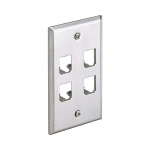Placa de Pared Vertical, de Acero Inoxidable, Salida Para 4 Puertos Mini-Com