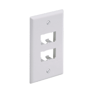 Placa de Pared Vertical Clásica, Salida Para 4 Puertos Mini-Com, Color Blanco