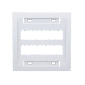 Placa de Pared Vertical Ejecutiva, Salida Para 10 Puertos Mini-Com, Con Espacios Para Etiquetas, Color Blanco