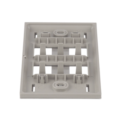 Placa de Pared Vertical, de Acero Inoxidable, Salida Para 4 Puertos Mini-Com, Con Espacios Para Etiquetas Placa de Pared Vertical, de Acero Inoxidable, Salida Para 4 Puertos Mini-Com, Con Espacios Para Etiquetas