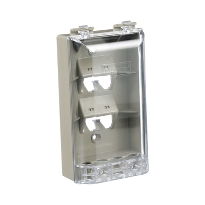 Placa de Pared Vertical, Resistente al Agua con Protección IP56, Acepta 4 Módulos Mini-Com, Color Gris