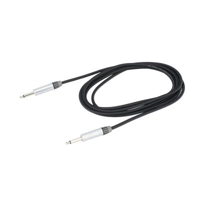 Cable de Audio | Plug 1/4 in a Plug 1/4 in Mono | Carcasa Cromada | Conectores Seetronic | Ideal para Instrumentos | Longitud 3m