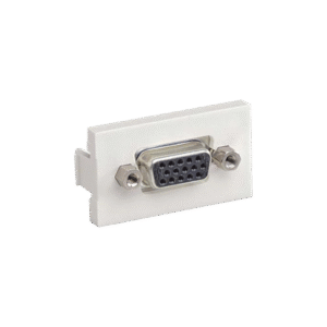 Inserto Plano de 1/3, Con Acoplador VGA Hembra-Hembra de 15 Pines, Color Blanco Mate