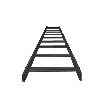 (CHET1X12EPK) ESCALERA TUBULAR 1.5 DE PERALTE X 12 ANCHO X 3m LARGO PINT EPOX COLOR NEGRO, INCLUYE COPLE y TORNILLERIa