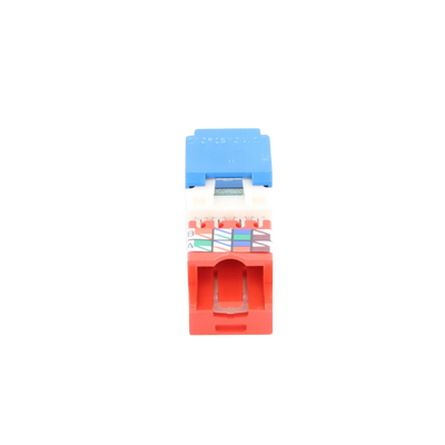 Conector Jack RJ45 Estilo T, Mini-Com, Categoría 5e, de 8 posiciones y 8 cables, Color Azul Conector Jack RJ45 Estilo T, Mini-Com, Categoría 5e, de 8 posiciones y 8 cables, Color Azul