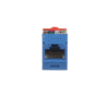 Conector Jack RJ45 Estilo T, Mini-Com, Categoría 5e, de 8 posiciones y 8 cables, Color Azul Conector Jack RJ45 Estilo T, Mini-Com, Categoría 5e, de 8 posiciones y 8 cables, Color Azul