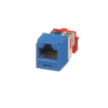 Conector Jack RJ45 Estilo T, Mini-Com, Categoría 5e, de 8 posiciones y 8 cables, Color Azul Conector Jack RJ45 Estilo T, Mini-Com, Categoría 5e, de 8 posiciones y 8 cables, Color Azul