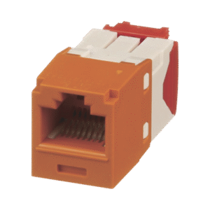 Conector Jack RJ45 Estilo TG, Mini-Com, Categoría 5e, de 8 posiciones y 8 cables, Color Naranja Conector Jack RJ45 Estilo TG, Mini-Com, Categoría 5e, de 8 posiciones y 8 cables, Color Naranja