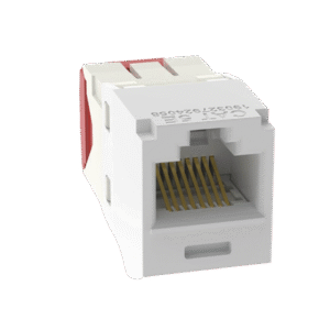 Conector Jack RJ45 Estilo TG, Mini-Com, Categoría 5e, de 8 posiciones y 8 cables, Color Blanco