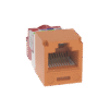 Conector Jack RJ45 Estilo T, Mini-Com, Categoría 5e, de 8 posiciones y 8 cables, Color Naranja