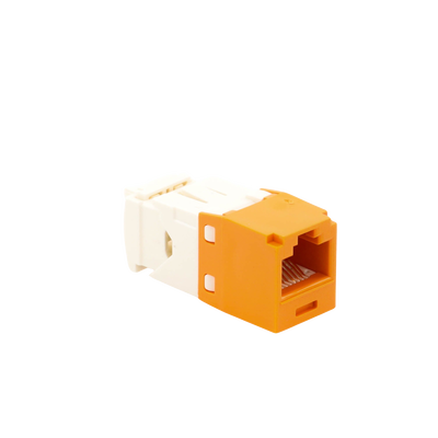 Conector Jack RJ45 Estilo TG, Mini-Com, Categoría 6, de 8 posiciones y 8 cables, Color Naranja