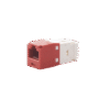 Conector Jack RJ45 Estilo TG, Mini-Com, Categoría 6, de 8 posiciones y 8 cables, Color Rojo