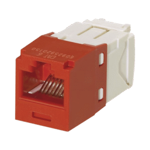 Conector Jack RJ45 Estilo TG, Mini-Com, Categoría 6, de 8 posiciones y 8 cables, Color Rojo